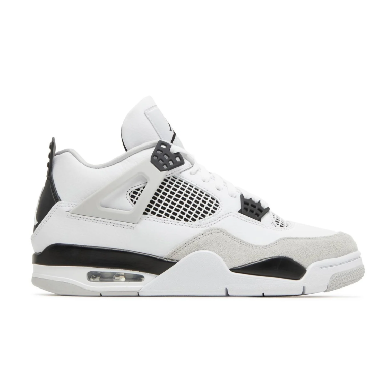 Air Jordan White and Light Gray Sneakers with Black Accents