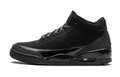 Air Jordan All-Black Sneakers with Glossy Trim and Patterned Laces