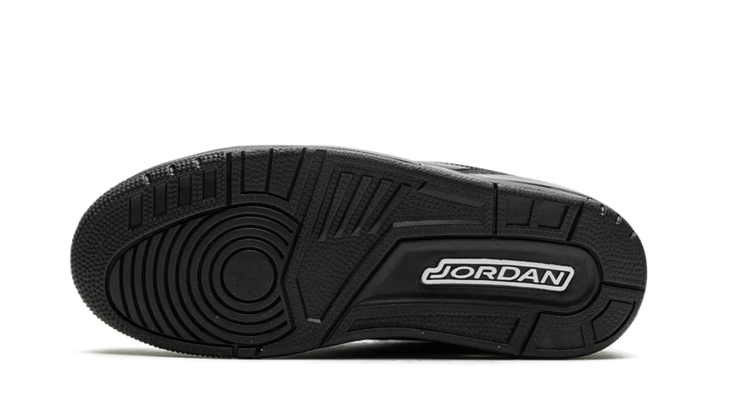 Air Jordan All-Black Sneakers with Glossy Trim and Patterned Laces