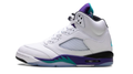 Air Jordan White High-Top Sneakers with Purple and Teal Accents