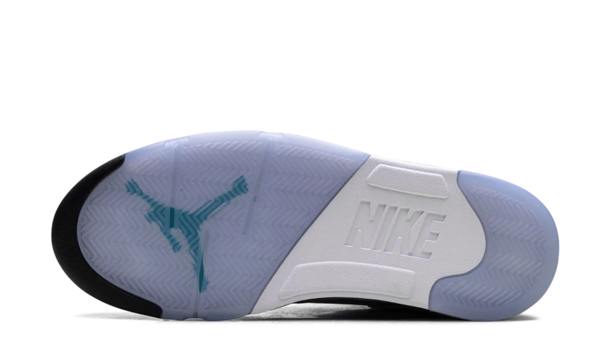 Air Jordan White High-Top Sneakers with Purple and Teal Accents