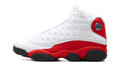 Air Jordan White and Red High-Top Sneakers with Black Sole Pods