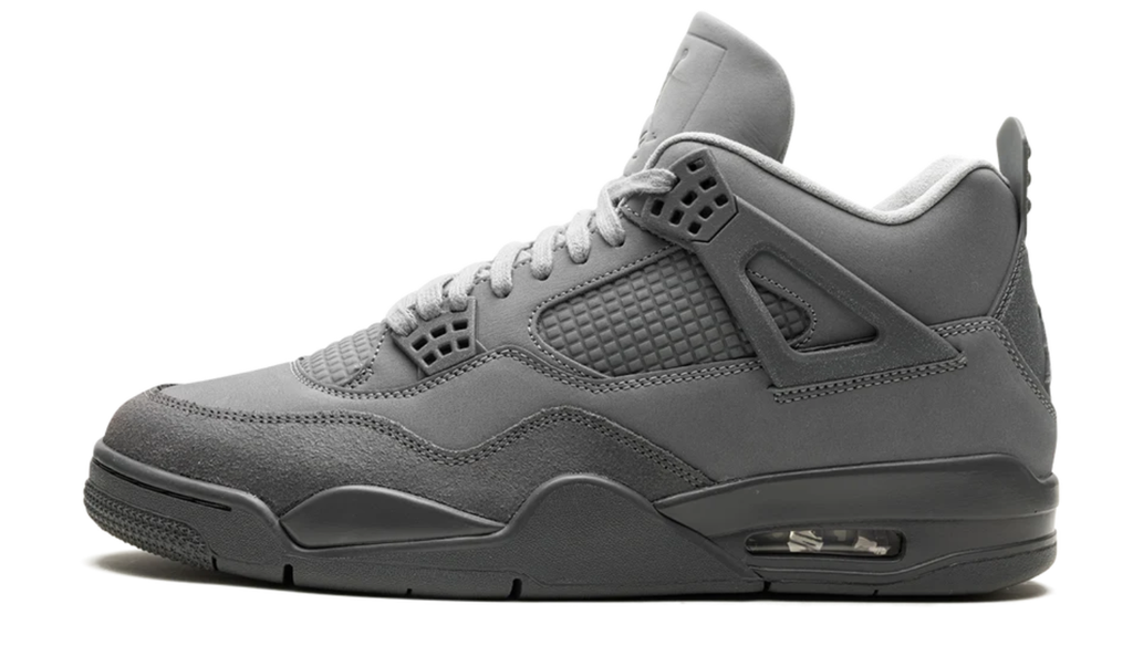Air Jordan Gray Sneakers with Tonal Grid Panels and Dark Sole
