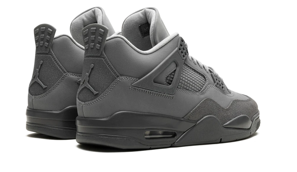 Air Jordan Gray Sneakers with Tonal Grid Panels and Dark Sole