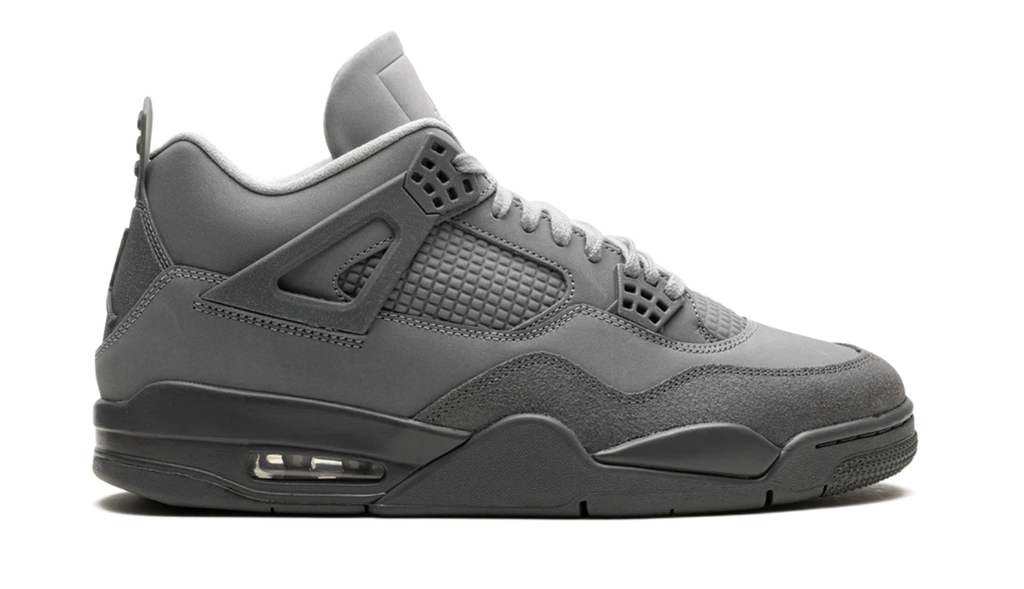 Air Jordan Gray Sneakers with Tonal Grid Panels and Dark Sole