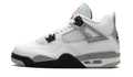 Air Jordan White Sneakers with Speckled Gray and Black Accents
