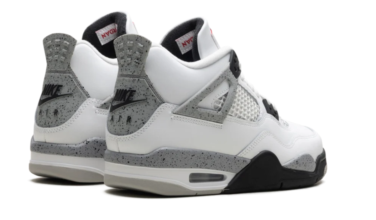 Air Jordan White Sneakers with Speckled Gray and Black Accents