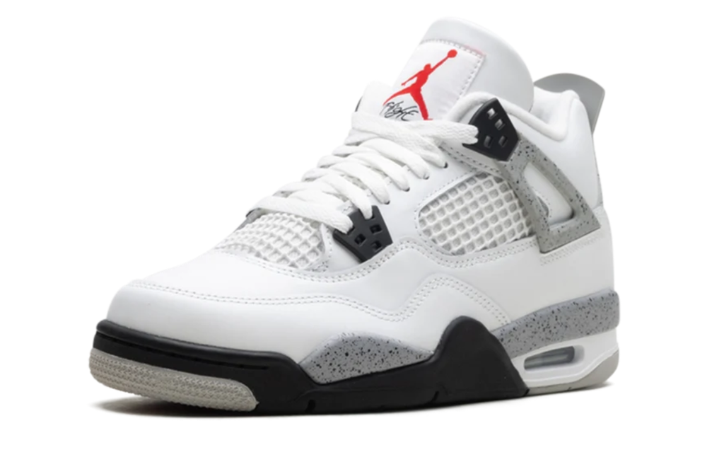 Air Jordan White Sneakers with Speckled Gray and Black Accents