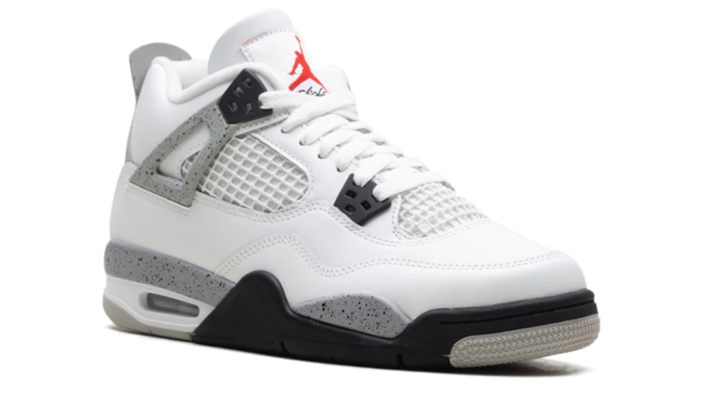 Air Jordan White Sneakers with Speckled Gray and Black Accents