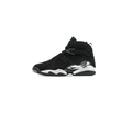 Air Jordan Black High-Top Sneakers with Cross Straps and Silver Heel Detailing