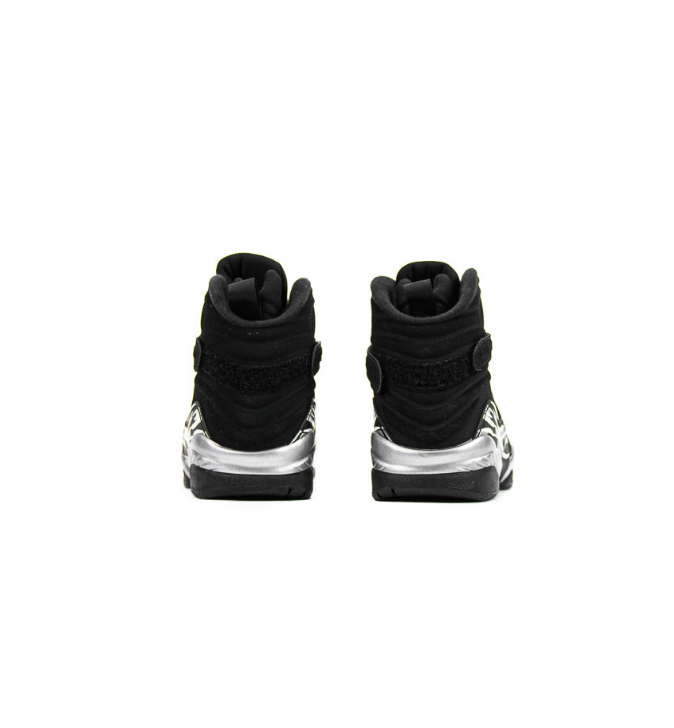 Air Jordan Black High-Top Sneakers with Cross Straps and Silver Heel Detailing