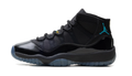 Air Jordan Black High-Top Sneakers with Glossy Trim and Teal Accents