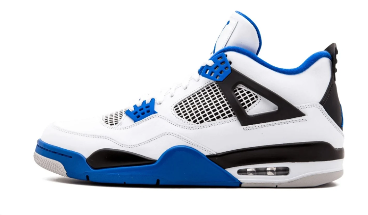 Air Jordan White Sneakers with Bright Blue and Black Accents