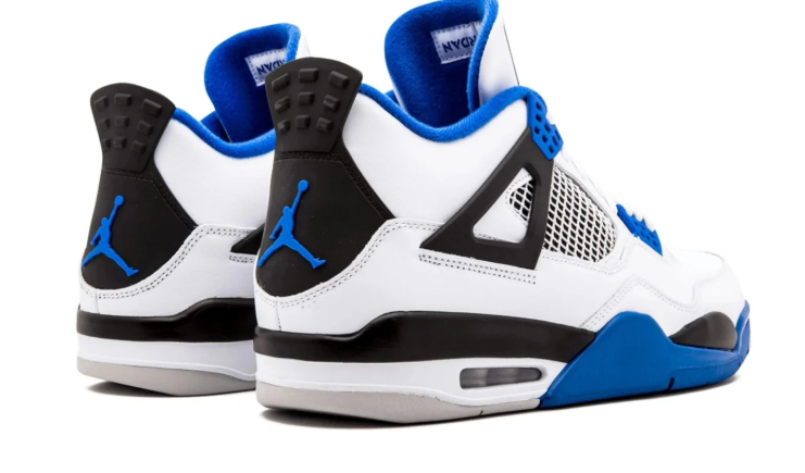 Air Jordan White Sneakers with Bright Blue and Black Accents