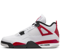 Air Jordan White Sneakers with Speckled Red and Black Accents