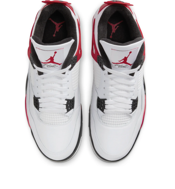 Air Jordan White Sneakers with Speckled Red and Black Accents