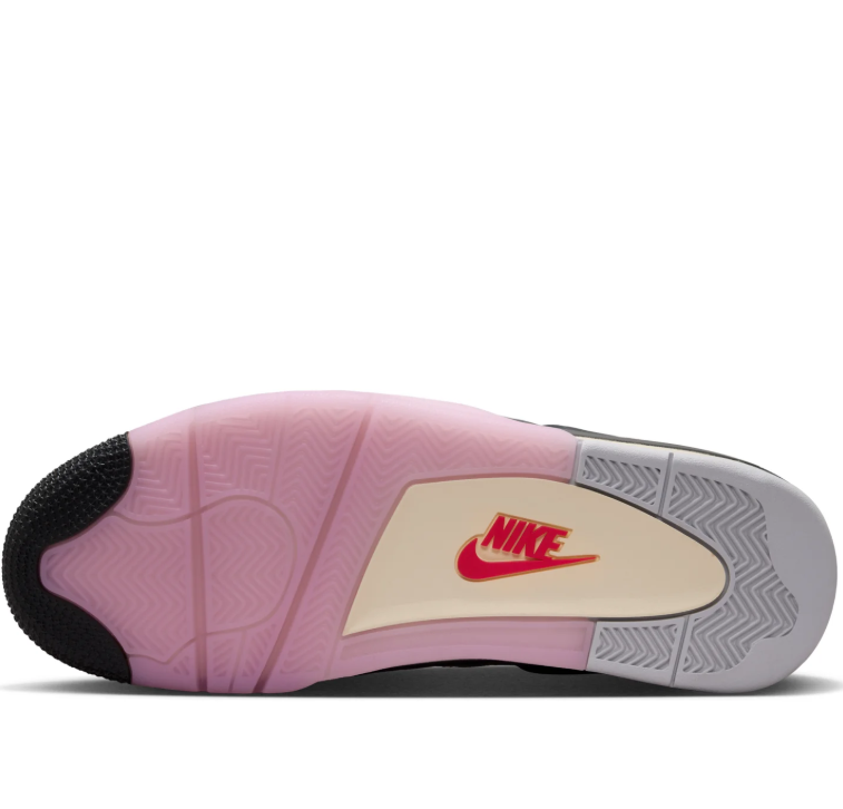Air Jordan Light Gray Sneakers with Pink Gradient Panels and Bright Lace Accents
