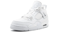 Air Jordan White Sneakers with Metallic Silver Lace Accents