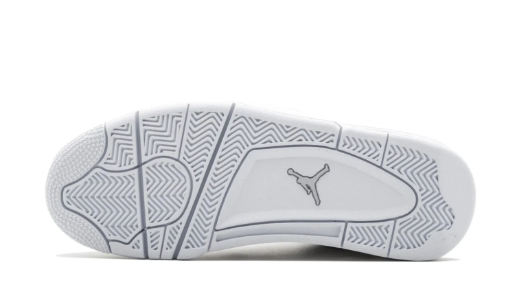 Air Jordan White Sneakers with Metallic Silver Lace Accents