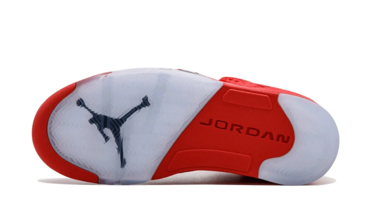 Air Jordan Red High-Top Sneakers with Silver Tongue and Black Accents