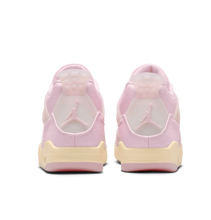 Air Jordan Pale Pink Sneakers with Cream Laces and Yellow Midsole