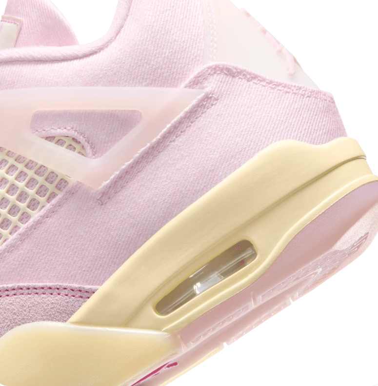 Air Jordan Pale Pink Sneakers with Cream Laces and Yellow Midsole