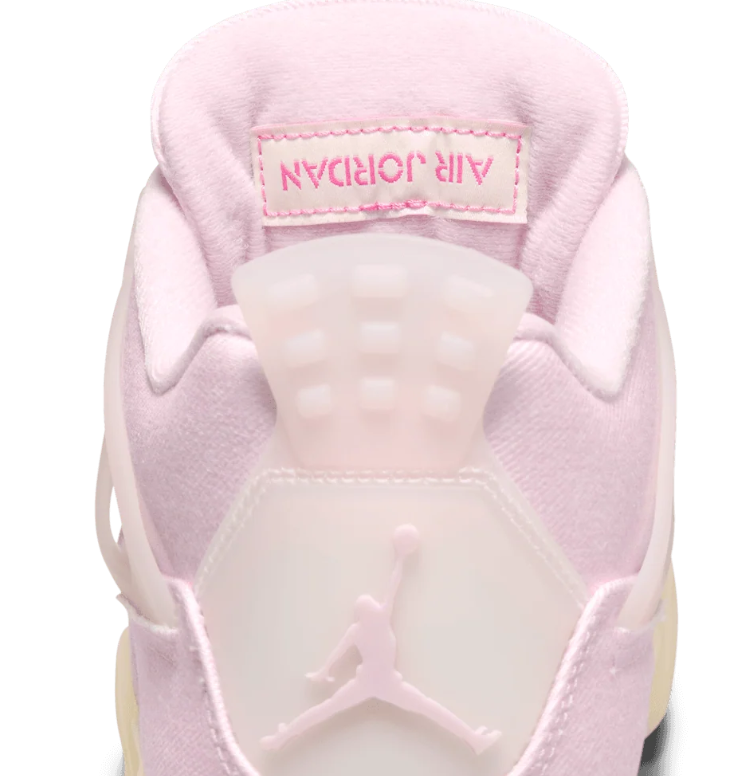 Air Jordan Pale Pink Sneakers with Cream Laces and Yellow Midsole