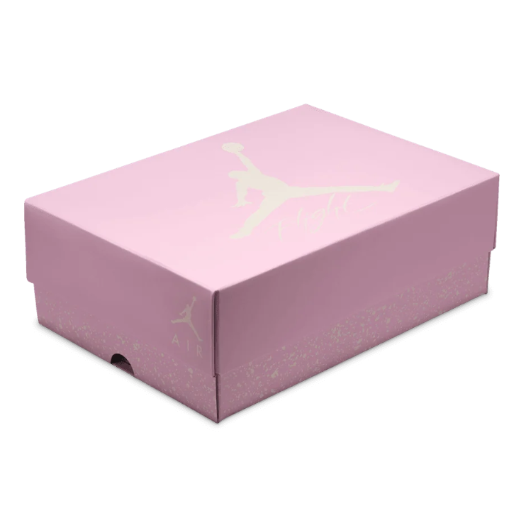 Air Jordan Pale Pink Sneakers with Cream Laces and Yellow Midsole
