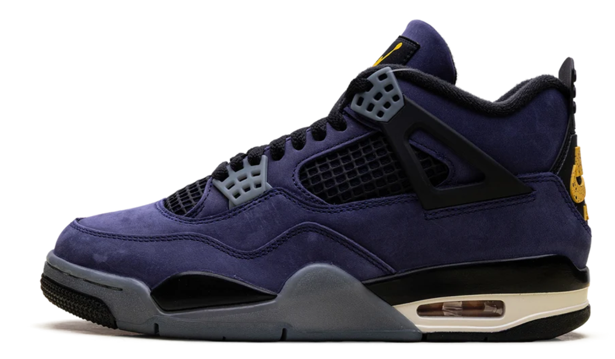 Air Jordan Deep Purple Sneakers with Gray and Yellow Accents