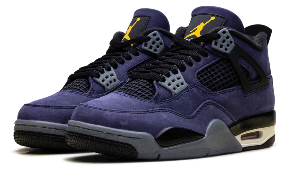 Air Jordan Deep Purple Sneakers with Gray and Yellow Accents