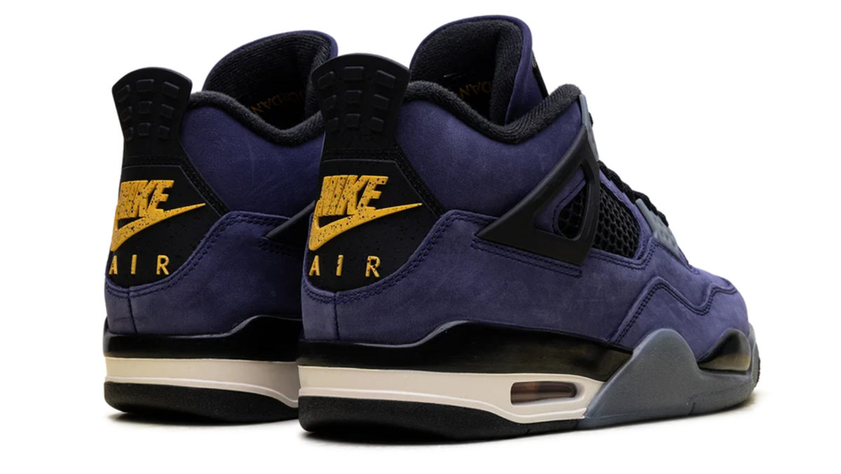 Air Jordan Deep Purple Sneakers with Gray and Yellow Accents