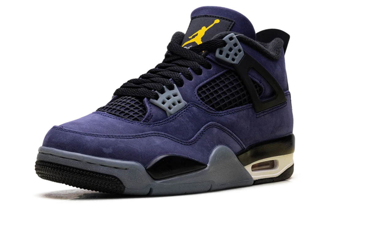 Air Jordan Deep Purple Sneakers with Gray and Yellow Accents