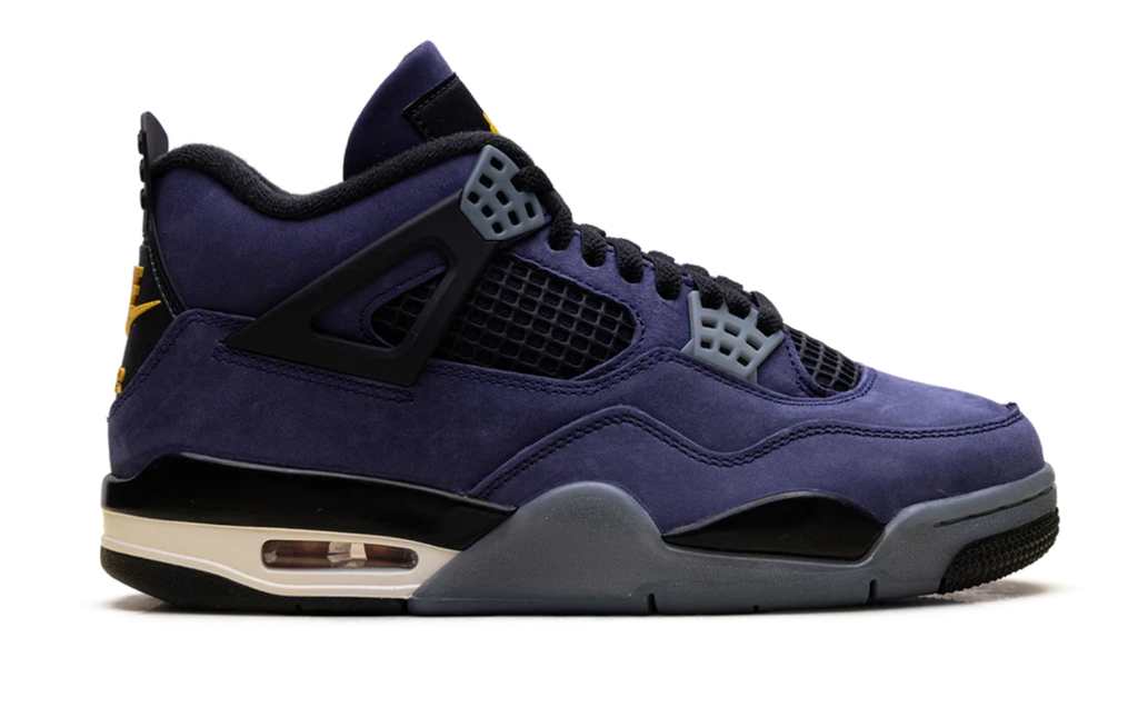 Air Jordan Deep Purple Sneakers with Gray and Yellow Accents