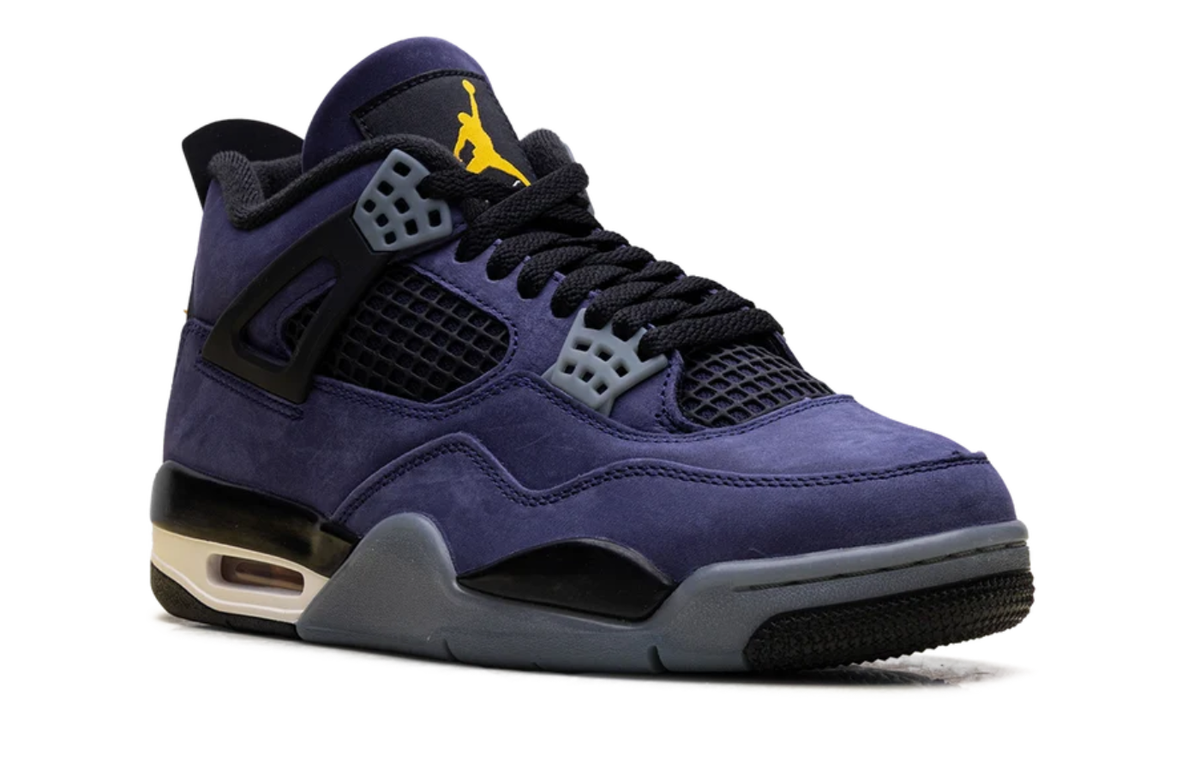 Air Jordan Deep Purple Sneakers with Gray and Yellow Accents