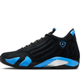 Air Jordan Black Sneakers with Bright Blue and Silver Accents