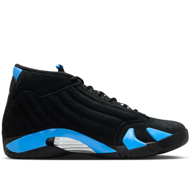 Air Jordan Black Sneakers with Bright Blue and Silver Accents