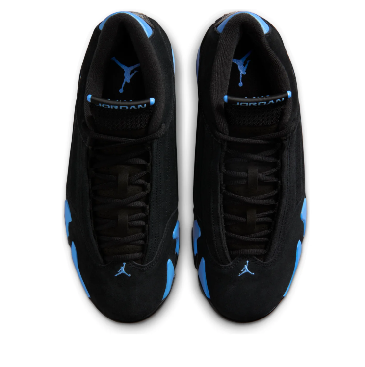 Air Jordan Black Sneakers with Bright Blue and Silver Accents
