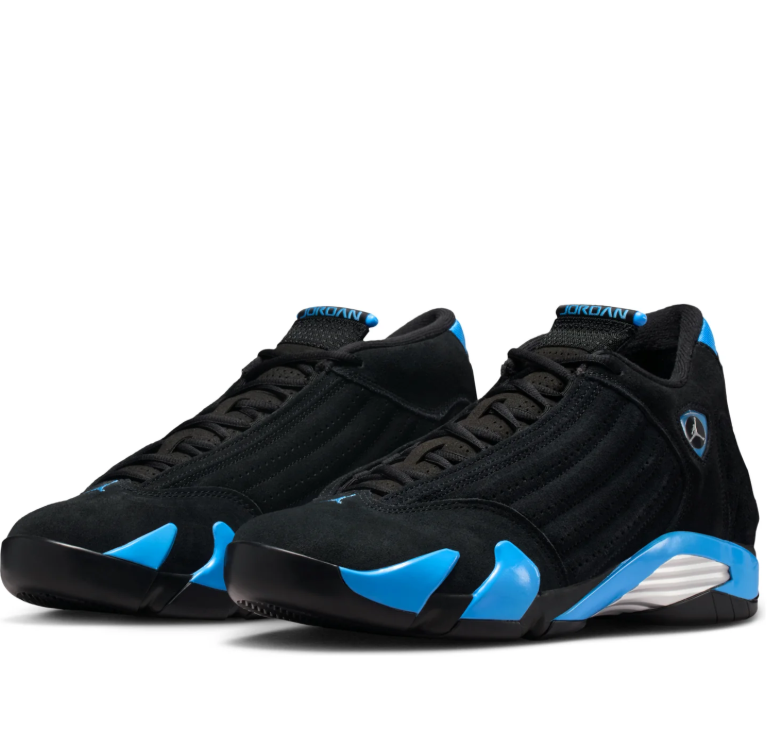 Air Jordan Black Sneakers with Bright Blue and Silver Accents