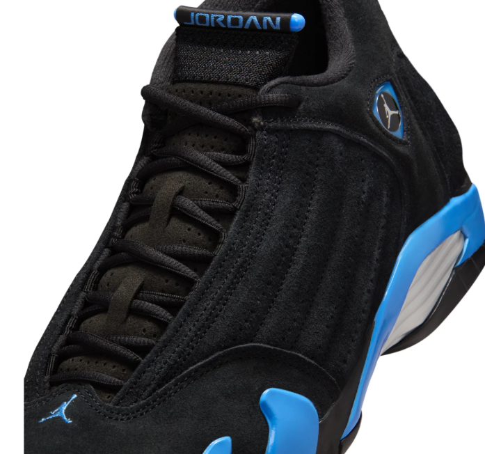 Air Jordan Black Sneakers with Bright Blue and Silver Accents