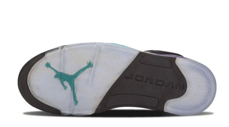 Air Jordan Black High-Top Sneakers with Purple and Teal Accents