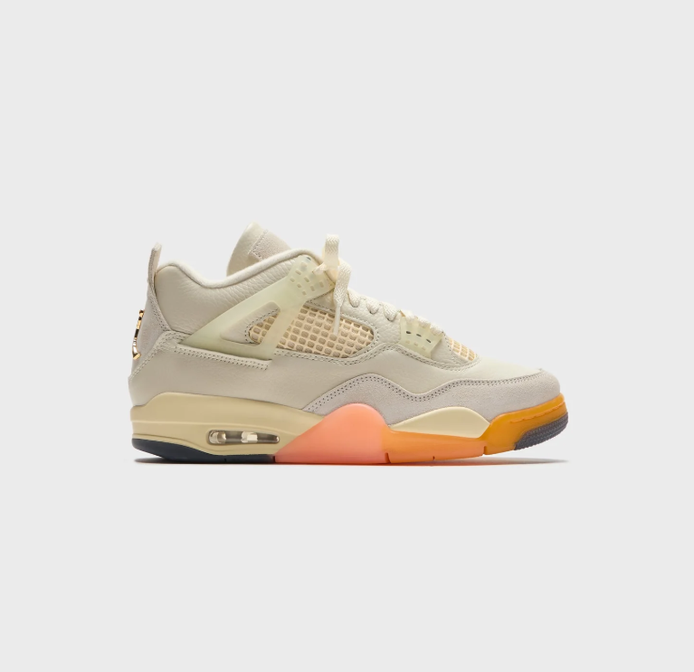 Air Jordan Cream Sneakers with Peach and Orange Sole Accents