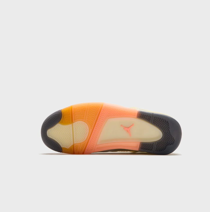 Air Jordan Cream Sneakers with Peach and Orange Sole Accents