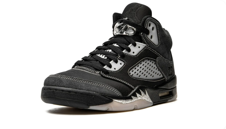 Air Jordan Black and Charcoal High-Top Sneakers with Contrast Stitching