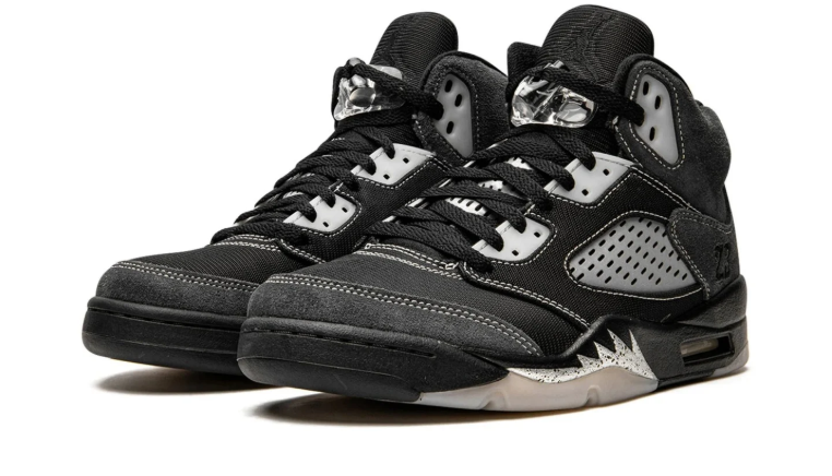 Air Jordan Black and Charcoal High-Top Sneakers with Contrast Stitching