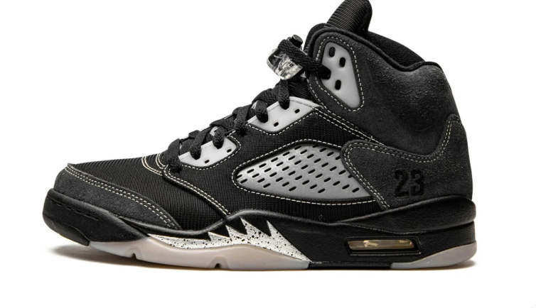 Air Jordan Black and Charcoal High-Top Sneakers with Contrast Stitching