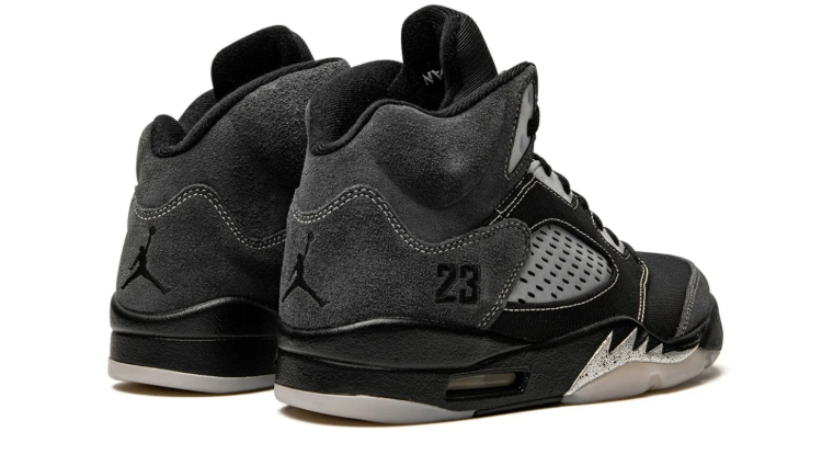 Air Jordan Black and Charcoal High-Top Sneakers with Contrast Stitching