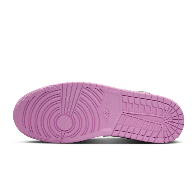 Air Jordan White Graphic High-Top Sneakers with Pink Swoosh and Outsole
