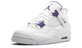 Air Jordan White Sneakers with Purple Eyelets and Jumpman Details