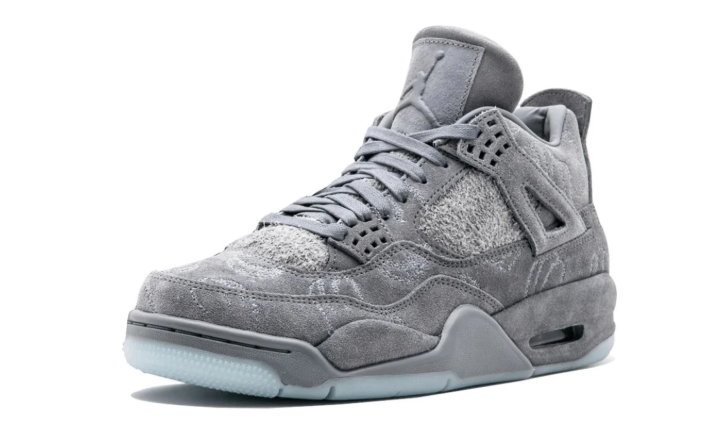 Air Jordan Gray Sneakers with Hand Graphics and Translucent Blue Sole