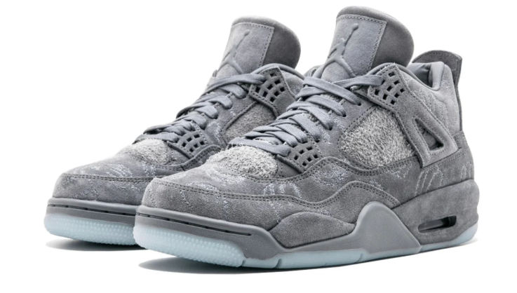 Air Jordan Gray Sneakers with Hand Graphics and Translucent Blue Sole